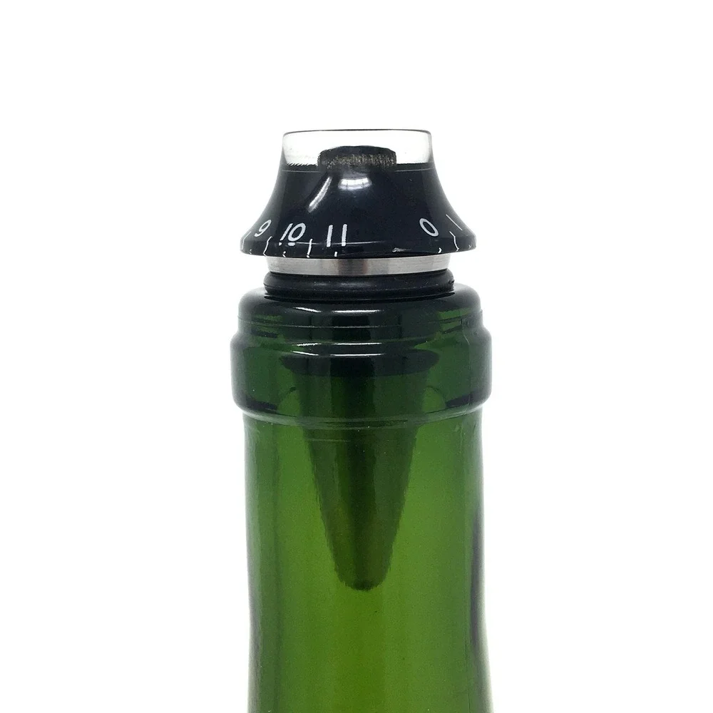 Guitar Volume Knob (Goes to 11) Wine Bottle Stopper with Stainless Steel Base